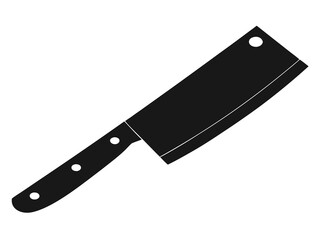 Butcher knife black silhouette vector,knife icon illustration