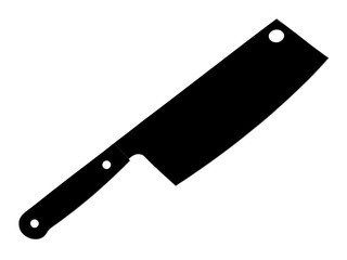 Butcher knife black silhouette vector,knife icon illustration