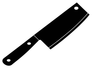 Butcher knife black silhouette vector,knife icon illustration
