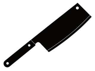 Butcher knife black silhouette vector,knife icon illustration