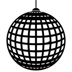 Disco Ball  black silhouette vector,Disco Ball  icon illustration