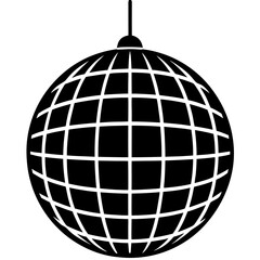 Disco Ball  black silhouette vector,Disco Ball  icon illustration
