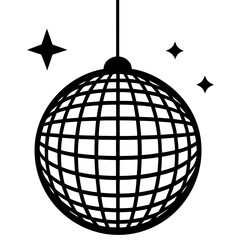 Disco Ball  black silhouette vector,Disco Ball  icon illustration