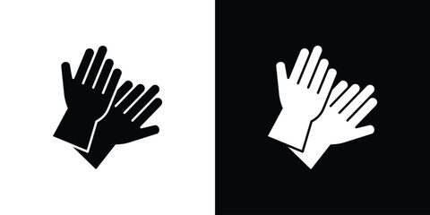 Obraz premium Gloves icon vector graphics. Flat solid black vector set