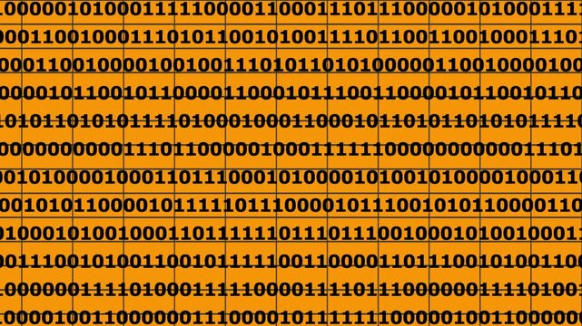 Digital symbol bitcoin crypto currency flowing on background. Big data loopable of technology background, data security, computer crime - 4K stock.