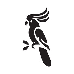 minimalist cockatoo logo with white background © Yandika 