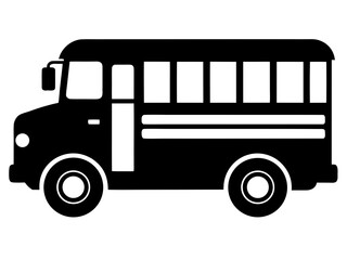 School bus icon black silhouette vector,bus icon illustration