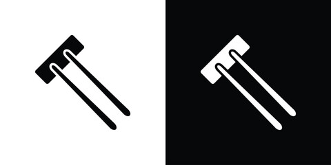 Chopsticks icon vector graphics. Flat solid black vector set