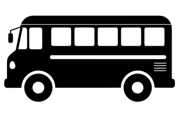 School bus icon black silhouette vector,bus icon illustration