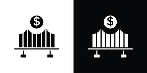 Obraz premium Bridging loan icon vector graphics. Flat solid black vector set
