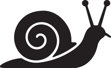 Minimalist Snail Logo: Elegant White Outline on Black Background, Simple Design, Nature Theme