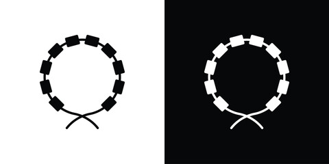 Bracelet icon vector graphics. Flat solid black vector set