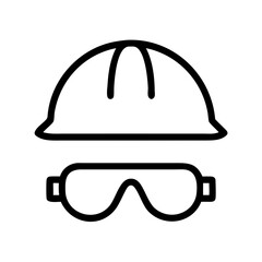 Fototapeta premium Safety helmet icon line art vector
