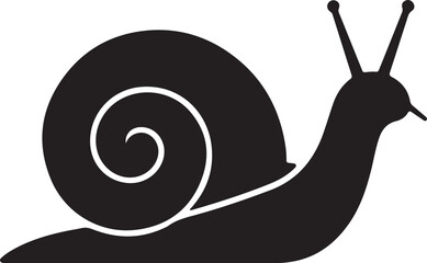 Simple Snail Icon: Minimalist Black and White Line Art Illustration