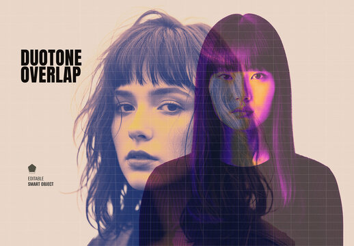 Psychedelic Duotone Overlap Photo Effect