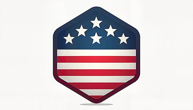 American flag emblem with stars and stripes
