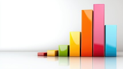 Colorful Bar Graph Displaying Growth on a Light Background for Business Analysis
