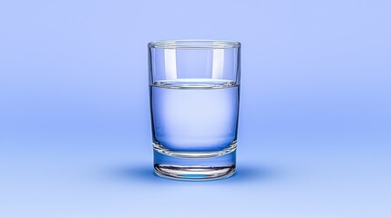 Clear Glass of Water on Soft Blue Background for Refreshing Drink Imagery