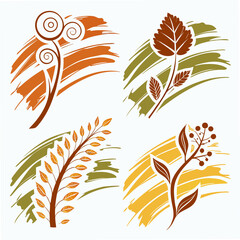 Autumnal Swirls and Leaves branches organic