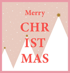 Christmas design and card with typography and Christmas elements. Trendy illustration for season banner, poster, cover, invitation