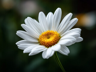 Fototapeta premium Close-Up of White Daisy in Bloom with Natural Yellow Center