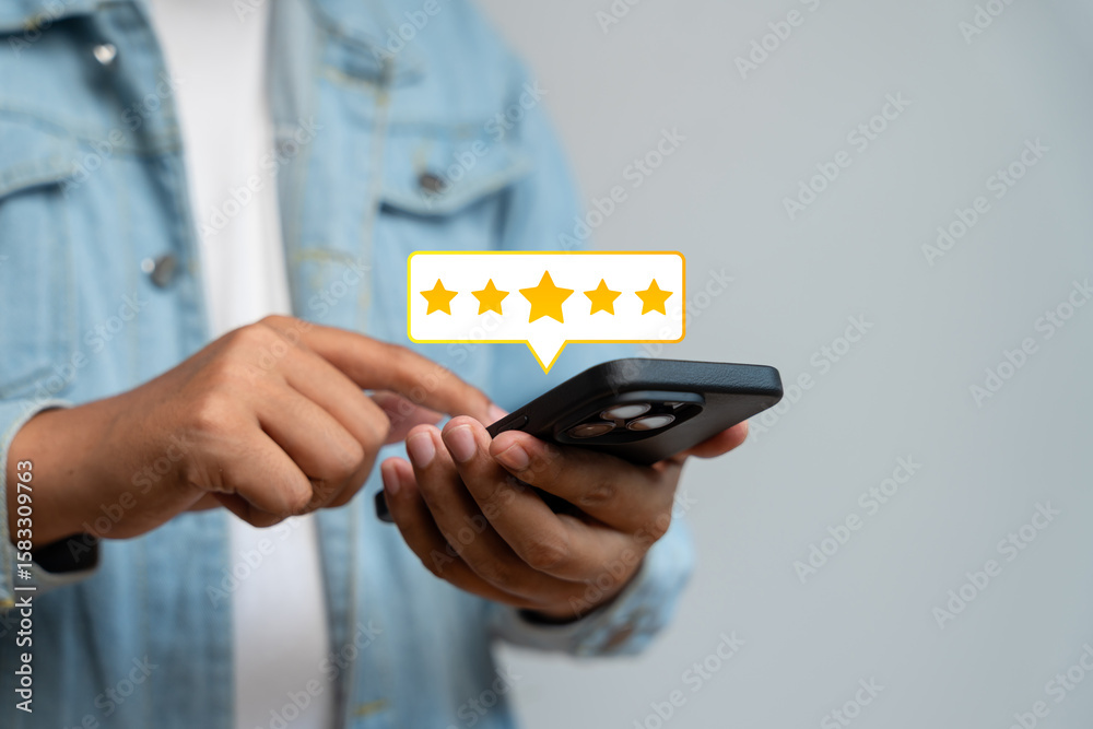 Canvas Prints online customer satisfaction survey service concept, client rate service from experience in applicat