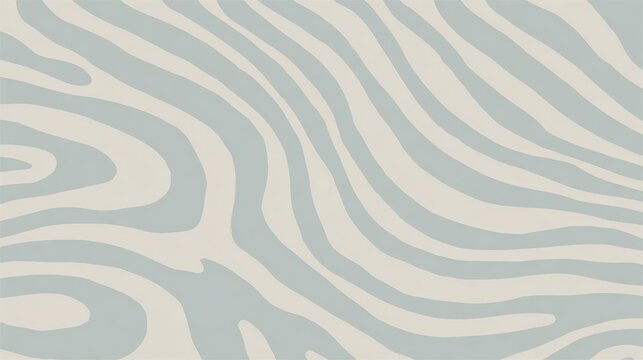 Soft blue and beige wavy stripes forming elegant zebra like pattern, generating modern abstract background for creative design applications