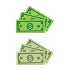 Stack of money,Dollar banknotes vector illustration isolated on white background.