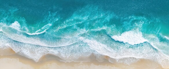 The Stunning Ocean Waves Gently Meet the Sandy Beach in Brilliance