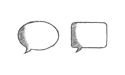 Hand-drawn speech bubbles sketch illustration.