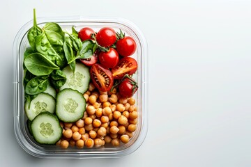 Healthy Salad Lunch Box with Fresh Ingredients. This image features salad, lunch, box, healthy, and more, offering a clear depiction