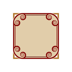 art deco border with intricate corner swirl patter 