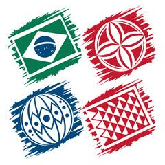 Brazilian flag and tribal patterns brazil flag green