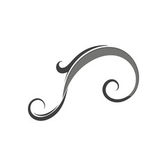hand drawn curved flourish border in grayscale   