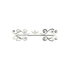 horizontal filigree band with mirrored scroll 