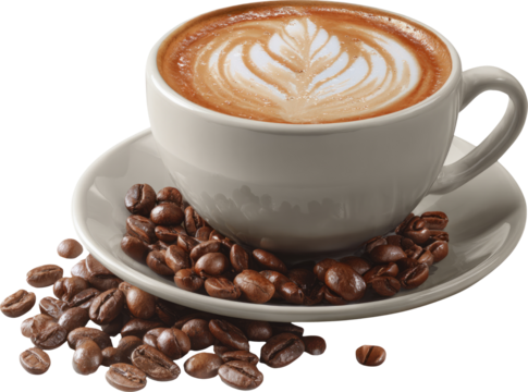 Latte art in cup is tempting to drink soon