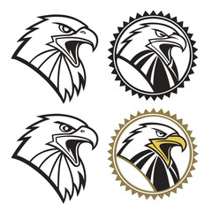 Fierce Eagle Heads Emblematic Designs hawk bird