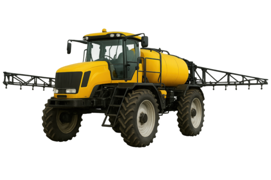 An agricultural sprayer truck designed for efficient crop treatment and pest control on large fields.