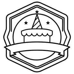 Birthday Emblem Pack Clean Line Art Collection