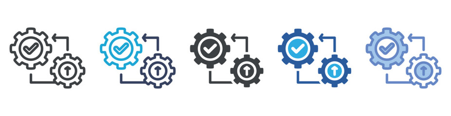 Execution icon set multiple style collection