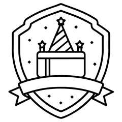 Birthday Emblem Pack Clean Line Art Collection