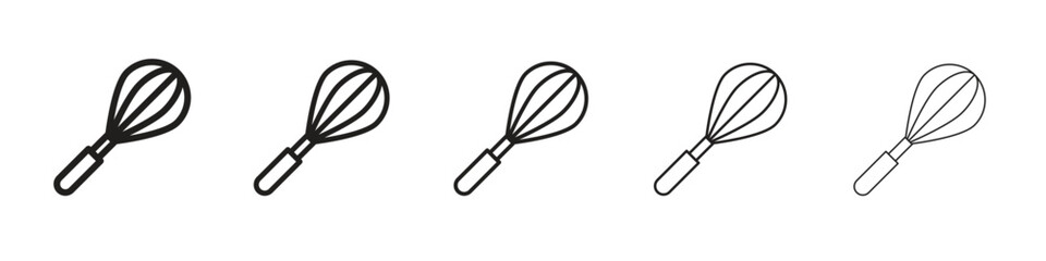 Whisk icon vector Art line Illustrations collection