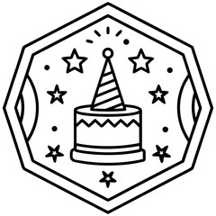 Birthday Emblem Pack Clean Line Art Collection