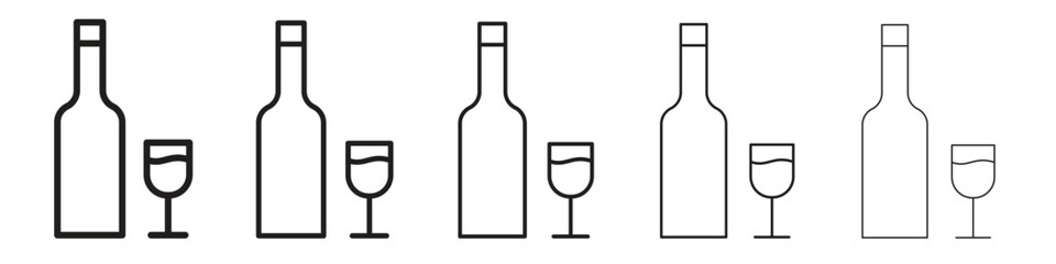 Vodka icon vector Art line Illustrations collection