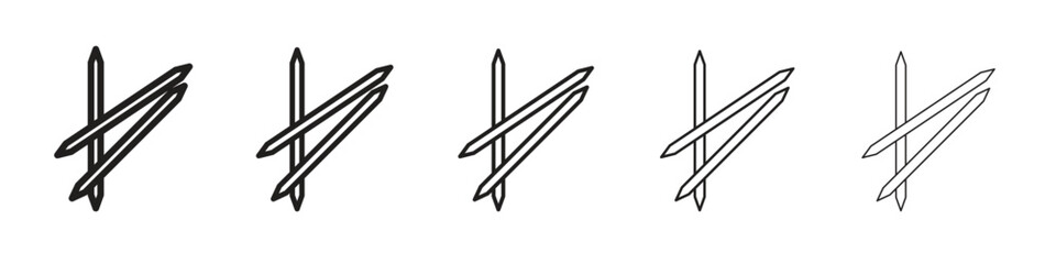 Toothpick icon vector Art line Illustrations collection