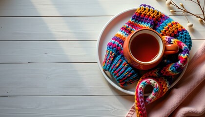 Cozy Knitted Sweater Elegant Tea Tray