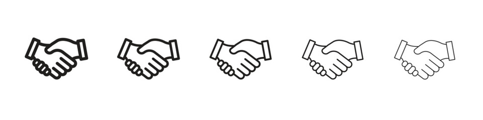Shake hands icon vector Art line Illustrations collection