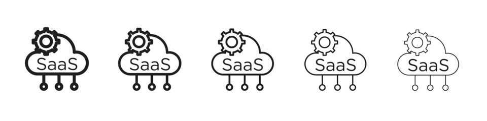 Obraz premium SaaS icon vector Art line Illustrations collection