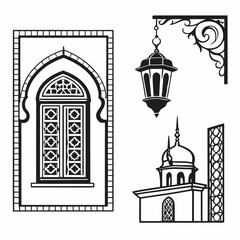 Islamic architectural elements window lantern mosque minaret Islamic architecture