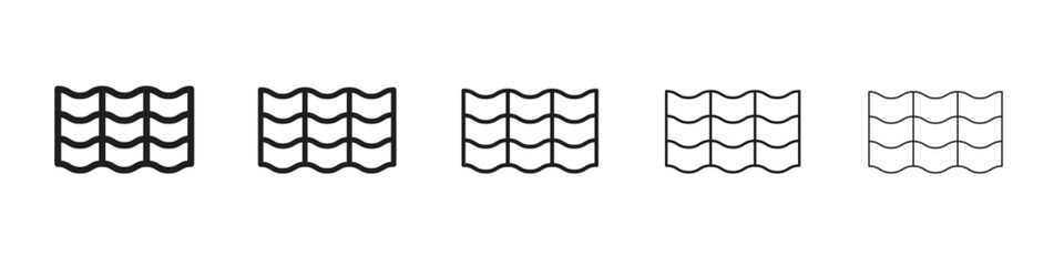 Roof tile icon vector Art line Illustrations collection